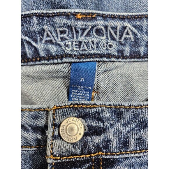 (3/$35) Arizona Jean Co Size 21 Distressed High Rise Curvy Denim Blue Mom Jeans - Picture 4 of 11